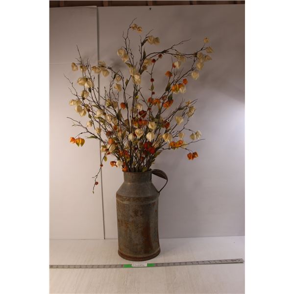 Metal Jug with Artificial Flowers 44" Tall