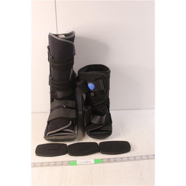 (2) Walking Boots- M & L, 18" & 11.25" Tall- Left Side