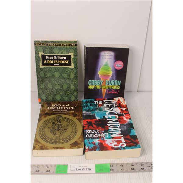 (4) Books- A Doll's House, Ego & Archetype, The Descendants, Gabby Duran and the Unsittables