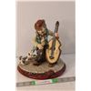 Image 1 : Old Man with Upright Bass & Dog Ceramic Figurine 9" Tall x 9" Wide
