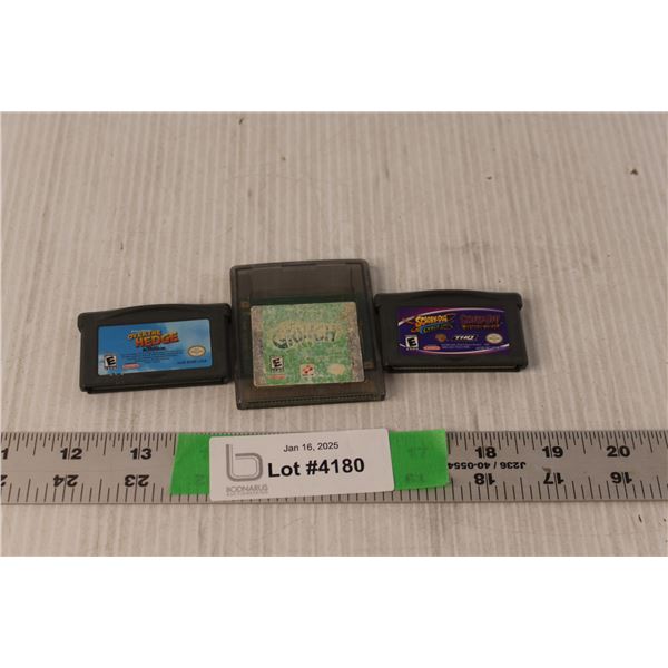 (3) Nintendo Gameboy Cartridges- The Grinch, Scooby Doo & Over the Hedge