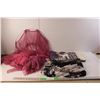 Image 1 : Pink Bed/Mosquito Net Cover & (2) Scarves