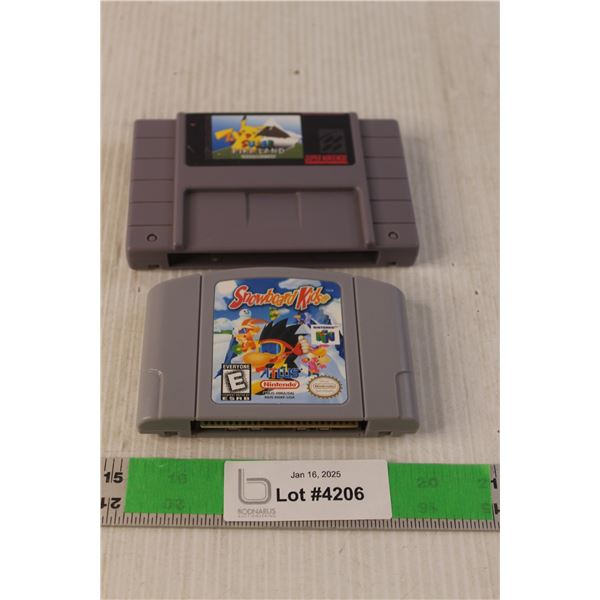 Nintendo Snowboard Kids Game Pack & Super Nintendo Pika Land Reproduction Game
