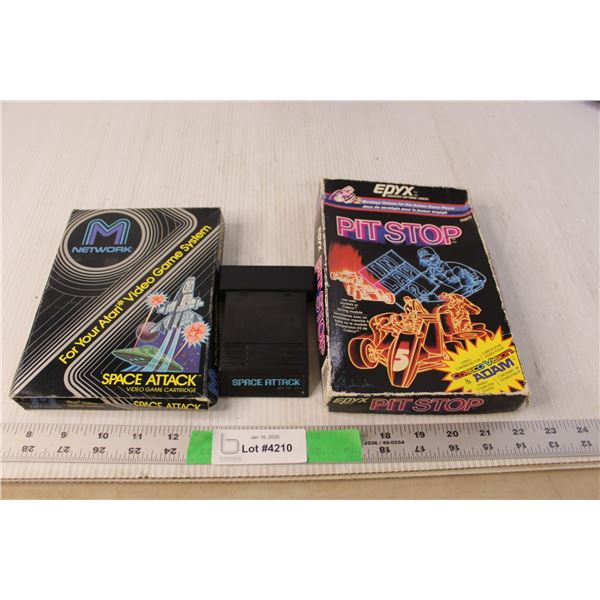 Atari Spack Attack Cartridge & Box and Empty Pit Stop Box