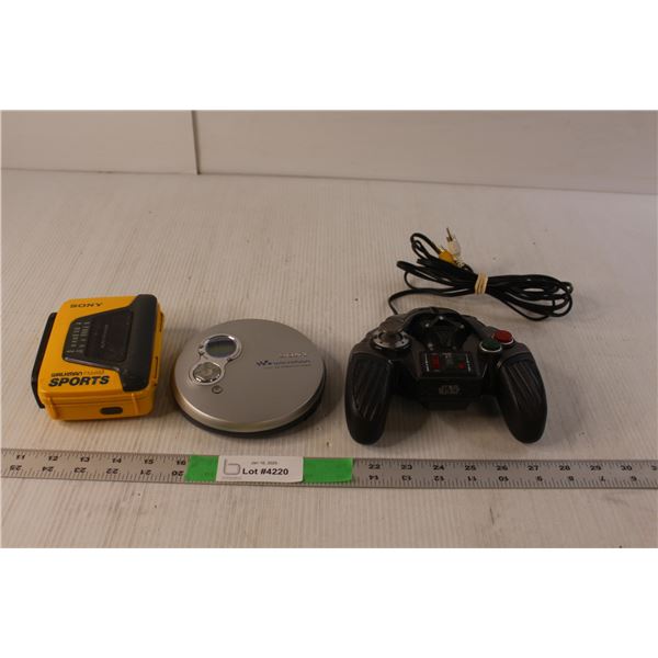 Star Wars TV Game Controller, Sony Walkman CD Player- As Is, Sony Walkman Radio/Tape Player