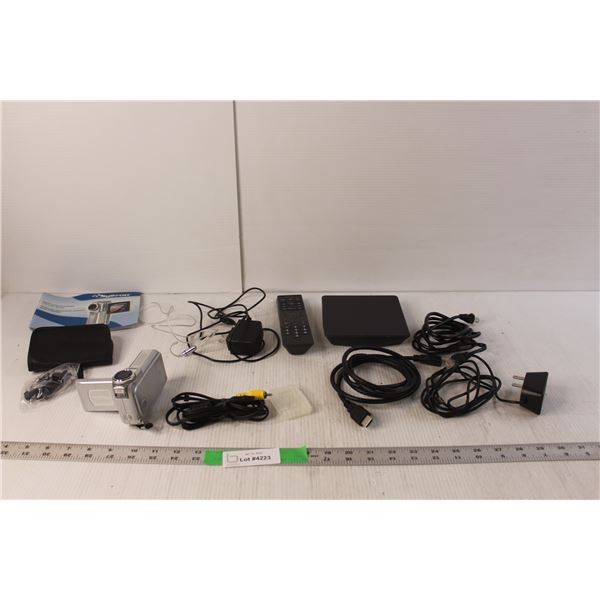 Rogers Ignite TV Entertainment Box & Cords, Digitron Digital Camcorder/Camera & Cords- Working