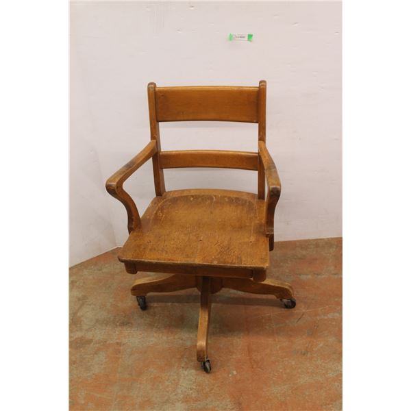 *Wooden Desk Chair 36'' x 23'' x 20''