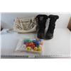 Image 1 : Baffin Winter Boots - Size 10, Ladies Purse and Foam Balls