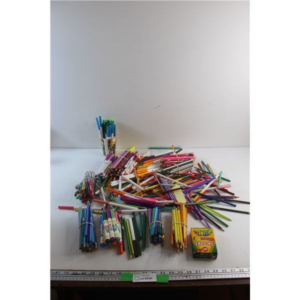 Crayons, Coloring Markers, Pencils and Pens