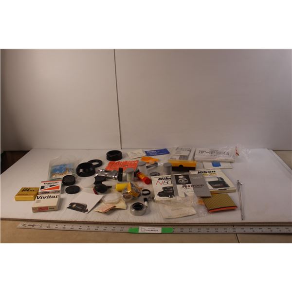Photography Items- Filters, Lens Covers, Manuals, Misc.