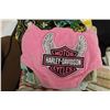 Image 3 : Harley Davidson Diaper Cover- New, Cowboy Hat- New, Pillowcases, Misc.