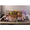 Image 1 : (3) Stuffed Bunnies, CAT Little Machines NIB, Jordan Shoes Infant-7C, Kevin O'Leary Book, Magazines-