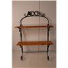 Image 3 : Wood and Metal Wall Shelf 23" Tall x 15.25" Wide & 2-Tier Metal Basket 16.5" Tall x 14" Wide