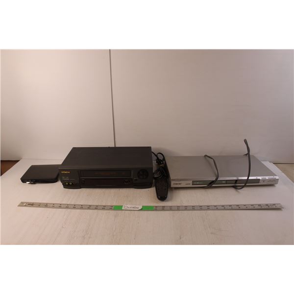 Sony DVD Player, Hitachi VCR- Both Power On, External ODD/HDD Device- As Is