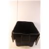 Image 3 : Black Plastic Tote with Flap Lid 12" Tall x 21.5" Long x 15.5" Wide