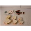 Image 5 : (6) Ceramic Wall Figurines- Fish, Mermaid, Ducks, Hearts