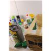 Image 2 : Chemicals Lot- Weed Killer, Axe Body Spray, Lysol, Mold Control, Odor Eaters, Misc. & Wood Crate