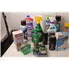 Image 3 : Chemicals Lot- Weed Killer, Axe Body Spray, Lysol, Mold Control, Odor Eaters, Misc. & Wood Crate