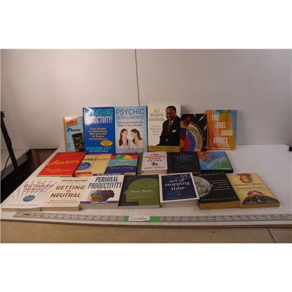 (18) Adult Books- Psychic Intelligence, The Feel Good Effect, Personal Productivity, Misc. & Tennis 