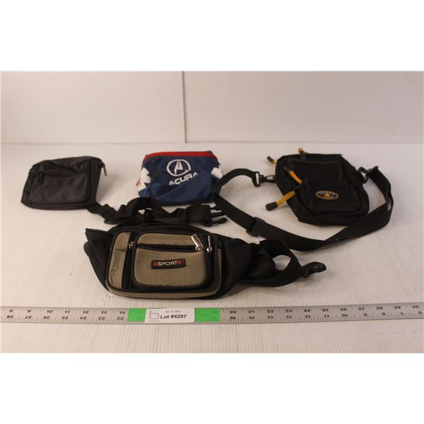 (4) Bags- Fanny Packs, Camera Case, Misc.