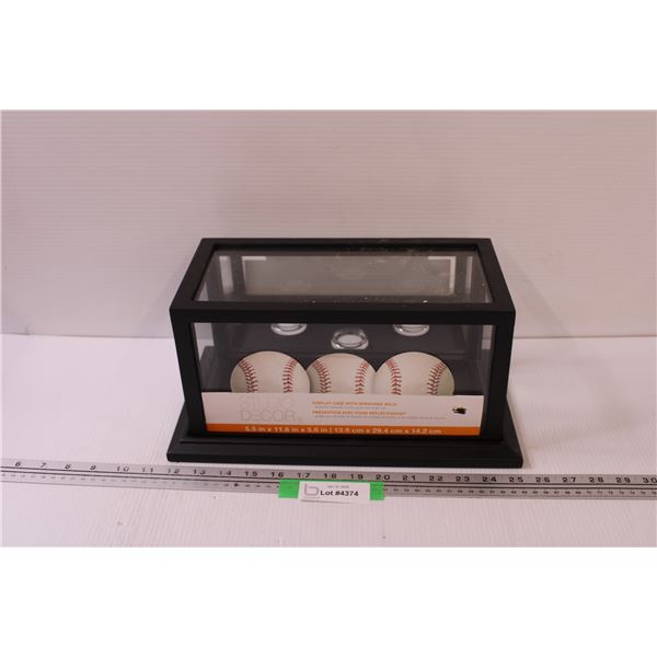 Baseball Display Case w/Mirrored Back - 12" x 6" x 6"