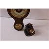 Image 2 : Barometer (16" Tall) & Brass Virginia City Figurine (3" Tall)