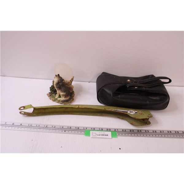 Wolf Tealight Candle Holder, Black Purse, Green Metal Handle