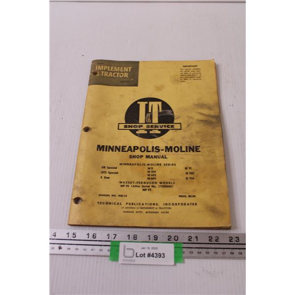 Vintage Minneapolis Moline Tractor Shop Manual