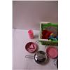 Image 2 : Children's Pots & Pans & Kitchen Utensils Set in Shopping Basket
