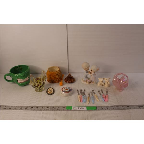 Hulk Ceramic Mug, Precious Moments 50th Anniversary, Miniature Pronged Forks