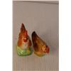 Image 3 : (4) Ceramic Animal Figurines, Rooster Salt & Pepper Shaker, Tribal Vase