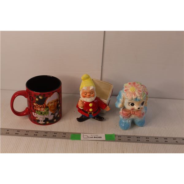 Dog & Santa Ceramic Figurines, National Lampoon's Christmas Vacation Mug