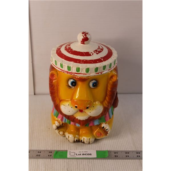 Ceramic Lion Cookie Jar 10.5" Tall