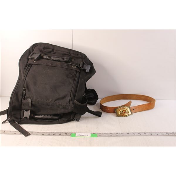 Belt with Honda Belt Buckle, Ao Si Man Ni Backpack