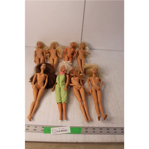 (8) Female Barbie Dolls- As Is