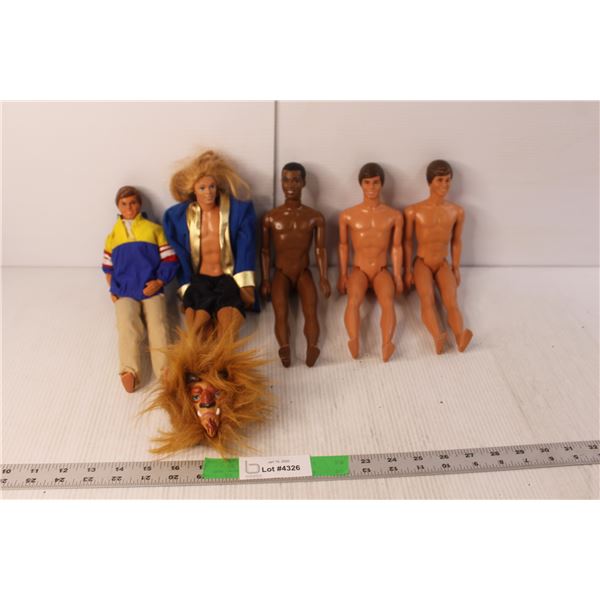 (5) Male Barbie Dolls- Beauty & The Beast, Misc.