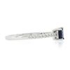 Image 5 : New 14k Gold 0.70 ctw Square Cut Sapphire Diamond Solitaire Stack Engagement Rin