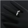 Image 5 : Petite 10k White Gold Marquise Diamond Solitaire Ring w/ Round Channel Accents