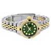 Image 4 : Rolex Ladies Quickset Two Tone Green Diamond And Emerald Datejust Wristwatch