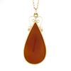 Image 5 : Vintage 14k Gold Tear Drop Bezel Carved Shell Cameo Pendant 16" Curb Link Chain