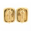 Image 5 : Vintage 14K Yellow Gold Cabochon Garnet w/ Seed Pearl Halo Rectangular Earrings