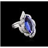 14KT White Gold 3.92 ctw Tanzanite and Diamond Ring