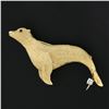 Image 2 : Vintage 18K Gold & Platinum Hand Textured Seal w/ Ruby & Diamond Pin Brooch