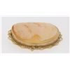 Image 4 : Vintage 14K Rose Gold Large Carved Shell Cameo Wavy Filigree Open Work Frame