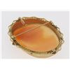 Image 5 : Vintage 14K Rose Gold Large Carved Shell Cameo Wavy Filigree Open Work Frame
