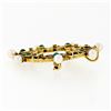 Image 4 : Vintage Victorian Revival 14k Gold Turquoise & Pearl Open Circle Brooch Pendant