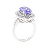 Image 4 : 4.75 ctw Tanzanite And Diamond Ring - 14KT White Gold