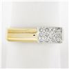 Image 1 : 14K TT Gold 0.20 ctw Round Brilliant Pave Diamond Polished High Geometric Ring