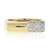 Image 4 : 14K TT Gold 0.20 ctw Round Brilliant Pave Diamond Polished High Geometric Ring