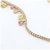 Image 2 : 22.44 ctw UNHEATED MultiColor Sapphire and 6.24 ctw Diamond 14K Yellow Gold Neck